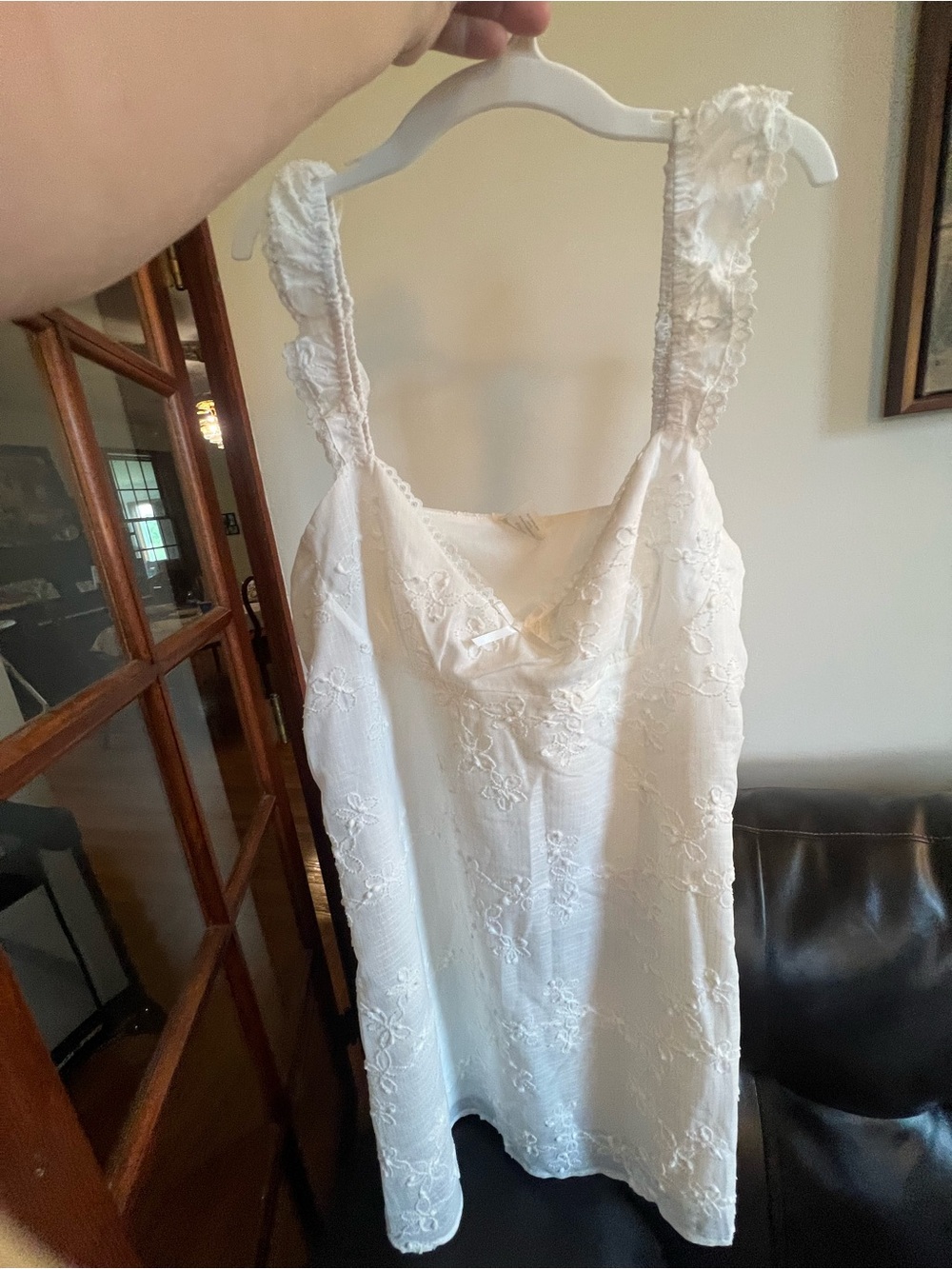 No Boundaries White Eyelet Mini Dress